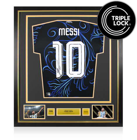 Lionel Messi Official FIFA World Cup™ Back Signed and Framed Argentina 2026 Away Shirt