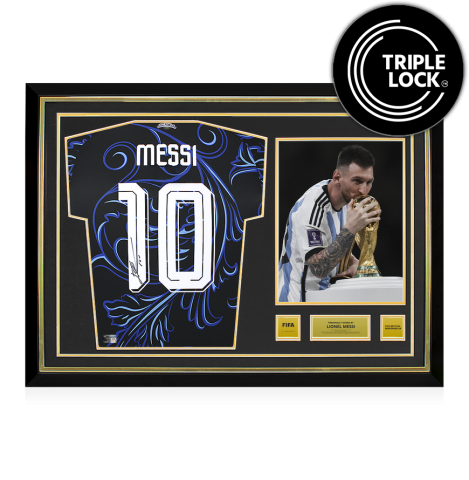 Lionel Messi Official FIFA World Cup™ Back Signed and Hero Framed Argentina 2026 Away Shirt