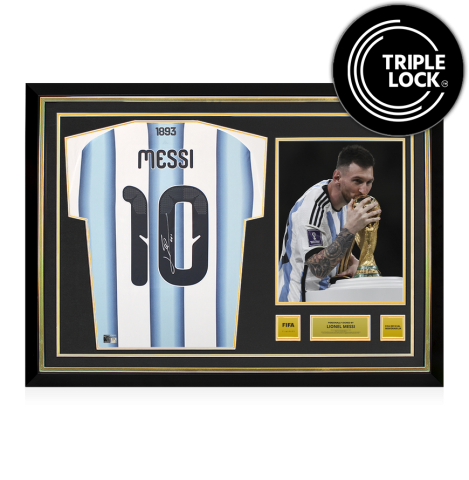 Lionel Messi Official FIFA World Cup 2026™ Autographed and Hero Framed Argentina 2026 Home Jersey