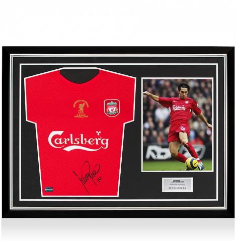 Luis Garcia Front Signed Liverpool 2004-05 Home Shirt In Hero Frame: Option 1