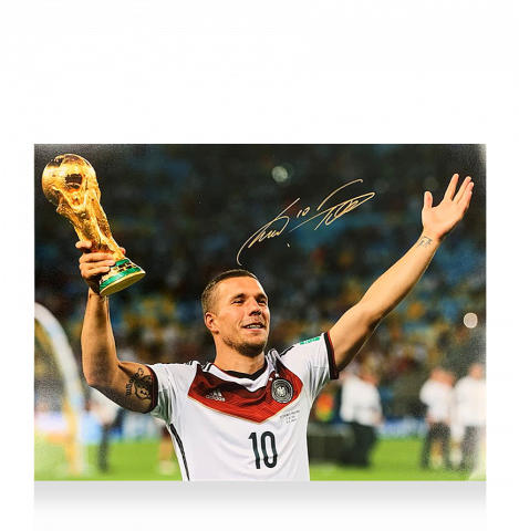 Lukas Podolski Signed Germany Photo: 2014 FIFA World Cup Winner Lukas Podolski Signed Germany Photo: 2014 FIFA World Cup Winner
