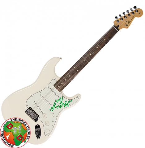 Mark Ronson Signed White Fender Stratocaster Guitar