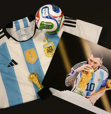Lionel Messi Official 2022 FIFA World Cup™ Back Signed and Framed Argentina 2022 Home Shirt: 2022 FIFA World Cup Winning Captain Edition - Platinum Bundle Lionel Messi Official 2022 FIFA World Cup™ Back Signed and Framed Argentina 2022 Home Shirt: 2022 FIFA World Cup Winning Captain Edition - Platinum Bundle