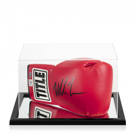 Mike Tyson Signed Title Boxing Glove In Acrylic Case