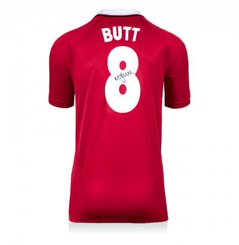 Nicky Butt Back Signed Manchester United 1999 Home Shirt