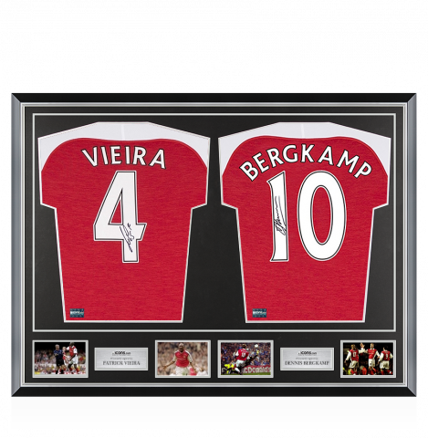 Patrick Vieira & Dennis Bergkamp Signed Arsenal Shirts In Classic Dual Frame