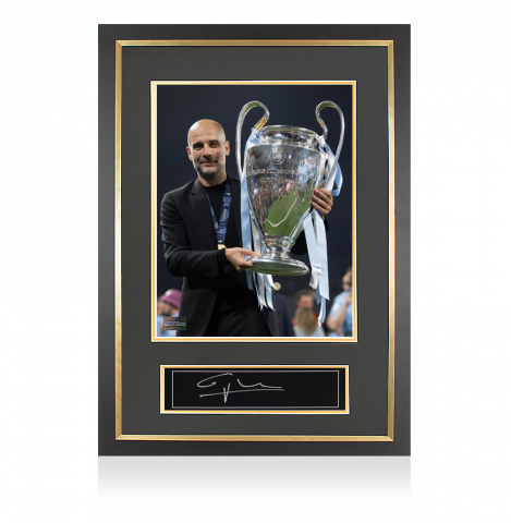 Pep Guardiola Signed Plaque and Photo Frame: 2023 UEFA Champions League Winner