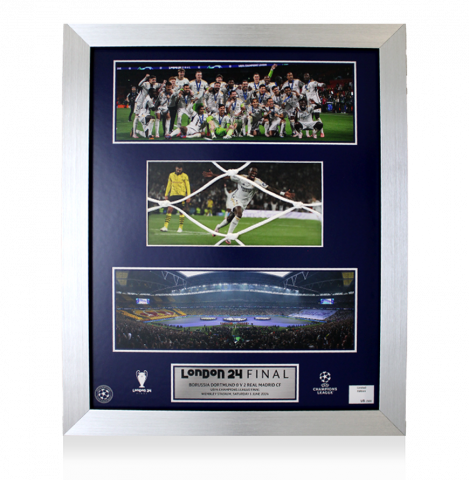 MATCH USED Official UEFA Champions League Framed Goal Net: 2024 UCL Final