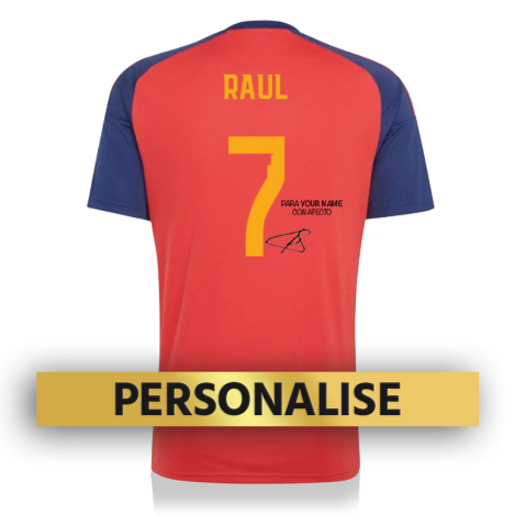 PRE-ORDER Raúl Signed and Personally Dedicated Spain 2026-27 Home Shirt