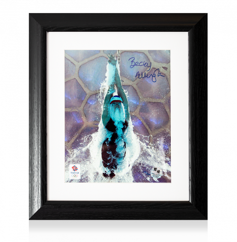Rebecca Adlington Signed and Framed Limited Edition Team GB Photo: Underwater Start