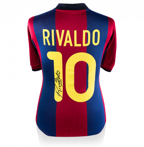 Rivaldo Back Signed FC Barcelona 1999-00 Home Shirt
