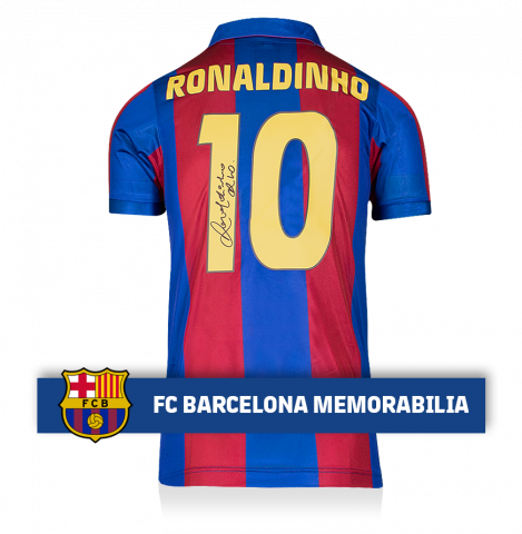 Ronaldinho Official FC Barcelona Signed Black and White Nike