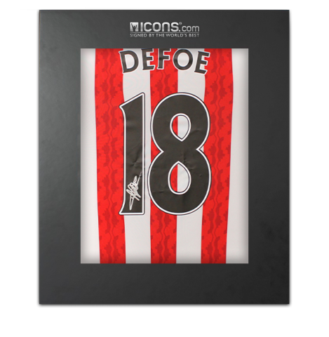 Jermain Defoe Back Signed Sunderland 2024-25 Home Shirt In Deluxe Packaging