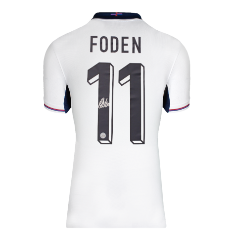Phil Foden Back Signed England 2024 Home Shirt In Deluxe Packaging Phil Foden Back Signed England 2024 Home Shirt In Deluxe Packaging