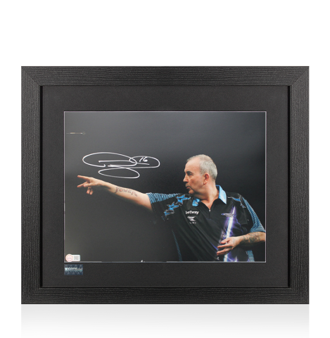 Phil Taylor Signed Photo In Black Wooden Frame Phil Taylor Signed Photo In Black Wooden Frame