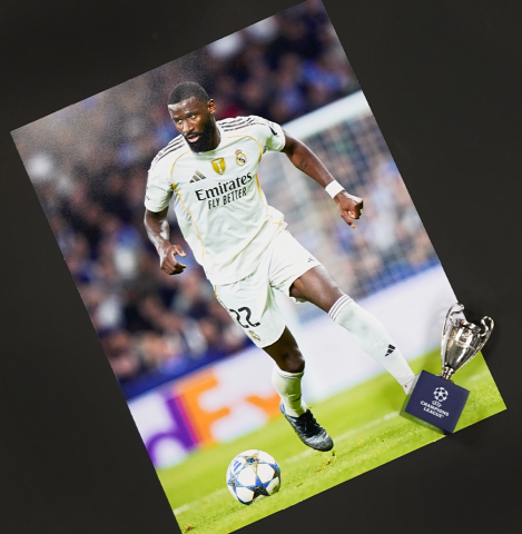 Antonio Rudiger Official UEFA Champions League Back Signed and Framed Real Madrid 2025-26 Home Shirt - Silver Bundle