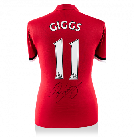 1999 Manchester United giggsユニフォーム Ryan Giggs Back Signed Manchester United 1999 Home Shirt