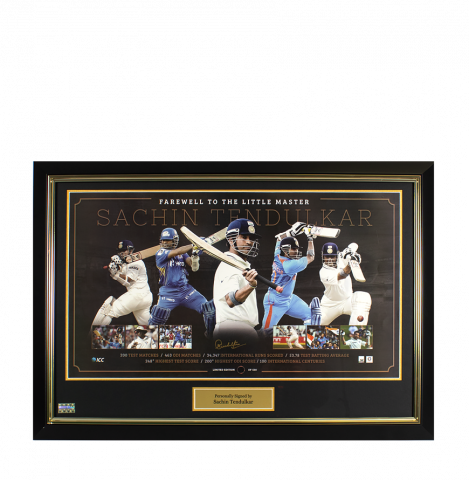 Sachin Tendulkar Signed and Framed India Photo: Farewell To The Little Master