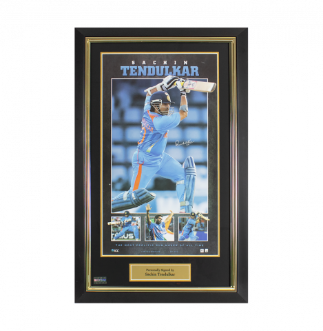 Sachin Tendulkar Signed and Framed India Photo: The Most Prolific Run Maker of All Time