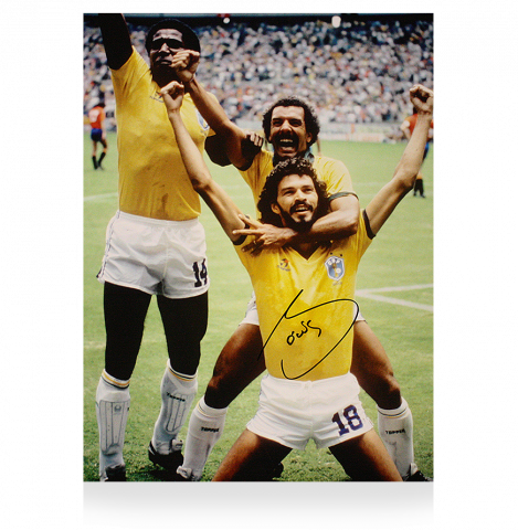 Socrates Signed Brazil Photo: 1986 FIFA World Cup Goal vs Spain