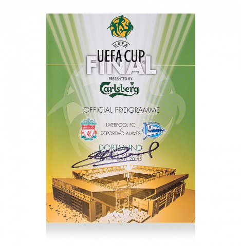 Steven Gerrard Signed Programme: 2001 UEFA Cup Final