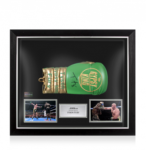 Tyson Fury Signed Boxing Glove In Bubble Frame: Option 1 - Green & Gold, Gypsy King