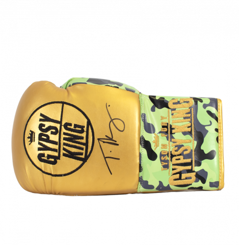 Tyson Fury Signed Boxing Glove - Gold/Camo, Gypsy King