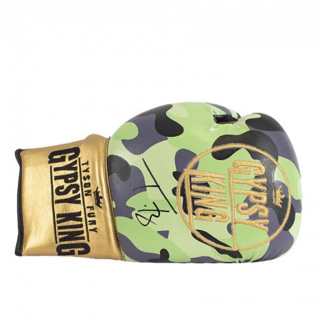 Tyson Fury Signed Boxing Glove In Deluxe Packaging - Camo, Gypsy King