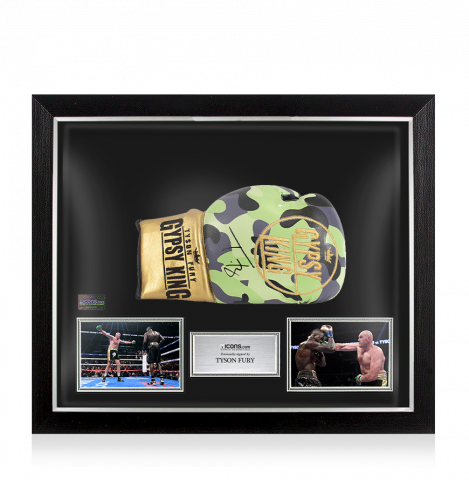 Tyson Fury Signed Boxing Glove In Bubble Frame: Option 1 - Camo, Gypsy King