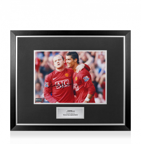 Wayne Rooney Signed Manchester United Photo In Premium Photo Frame