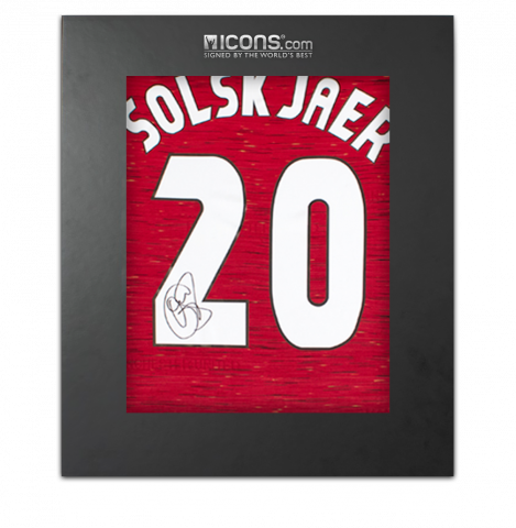 Ole Gunnar Solskjaer Back Signed Manchester United 2020-21 Home Shirt In Deluxe Packaging