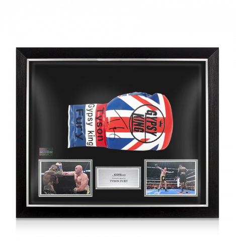Tyson Fury Signed Boxing Glove: Union Jack In Bubble Frame: Option 1
