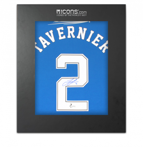 James Tavernier Back Signed Rangers FC 2022-23 Home Shirt In Deluxe Packaging