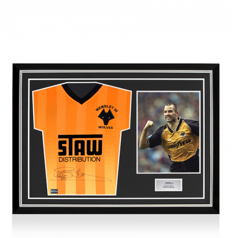 Steve Bull Front Signed Wolverhampton Wanderers Wembley 1988 Home Shirt In Hero Frame: Option 1