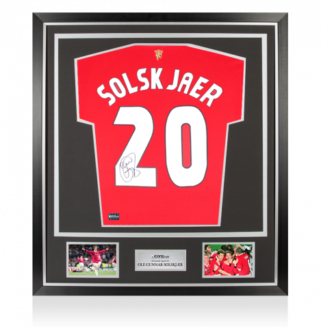 Ole Gunnar Solskjaer Back Signed Manchester United 2021-22 Home Shirt In Classic Frame