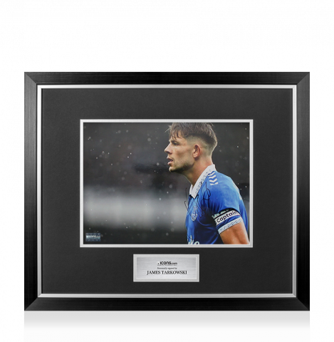 James Tarkowski Signed Everton Photo In Premium Photo Frame
