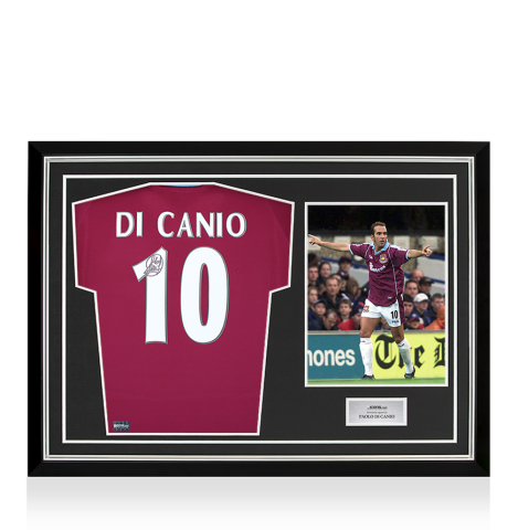 Paolo Di Canio Back Signed West Ham United 2000 Home Shirt In Hero Frame: Option 1 Paolo Di Canio Back Signed West Ham United 2000 Home Shirt In Hero Frame: Option 1