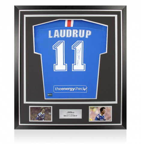 Brian Laudrup Back Signed Rangers FC 2020-21 Home Shirt In Classic Frame