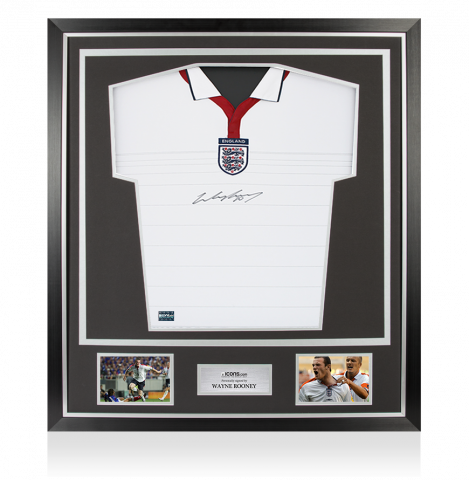 Wayne Rooney Front Signed England 2004 Home Shirt In Classic Frame