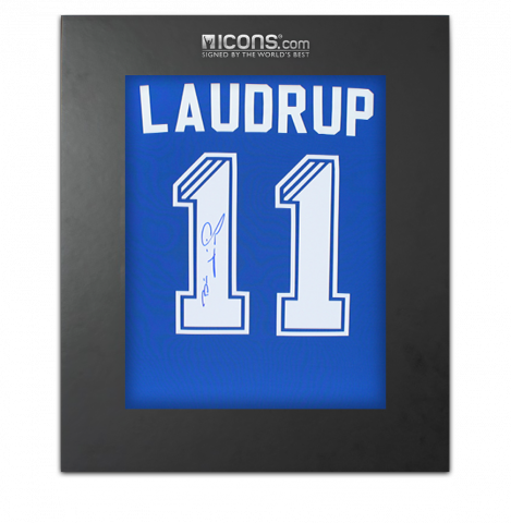 Brian Laudrup Back Signed Rangers FC 2019-20 Home Shirt In Deluxe Packaging