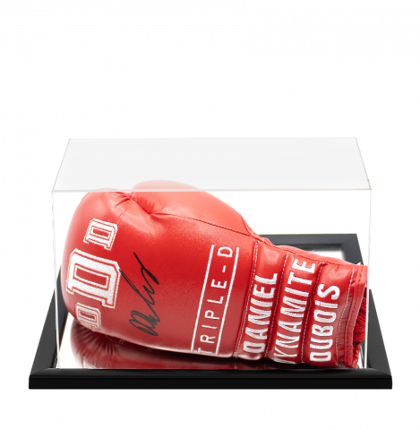 Daniel Dubois Signed Triple-D Red Boxing Glove In Acrylic Case