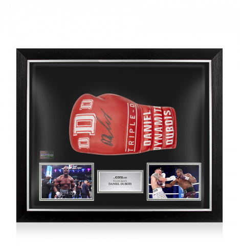 Daniel Dubois Signed Triple-D Red Boxing Glove In Bubble Frame: Option 1