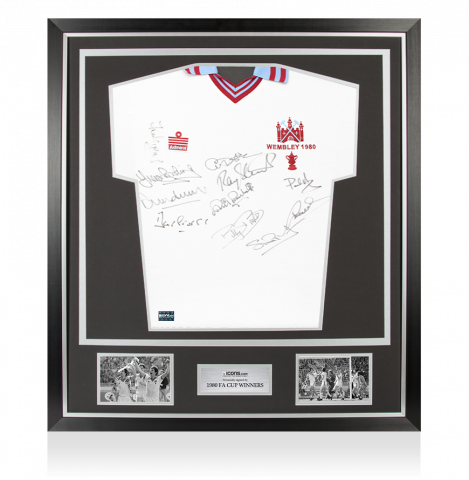Multi-signed West Ham United 1980 FA Cup Final Shirt - Signed by 11 In Classic Frame