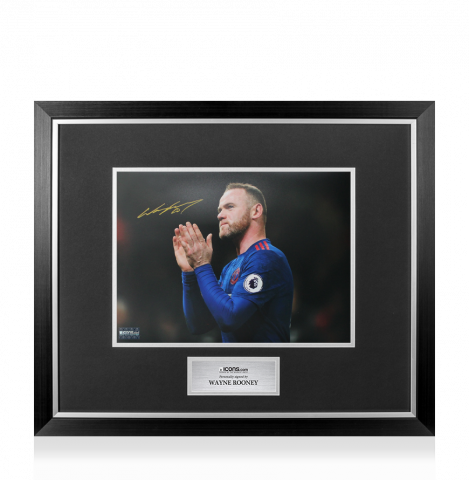 Wayne Rooney Signed Manchester United Photo In Premium Photo Frame: Hand Clap Celebration