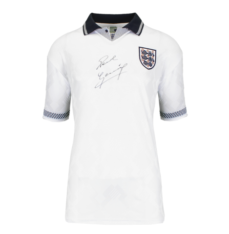 Paul Gascoigne Official FIFA World Cup™ Front Signed England 1990 Home Shirt In Deluxe Packaging