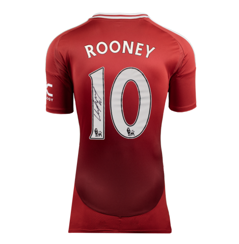 Wayne Rooney Back Signed Manchester United 2024-25 Home Shirt In Deluxe Packaging