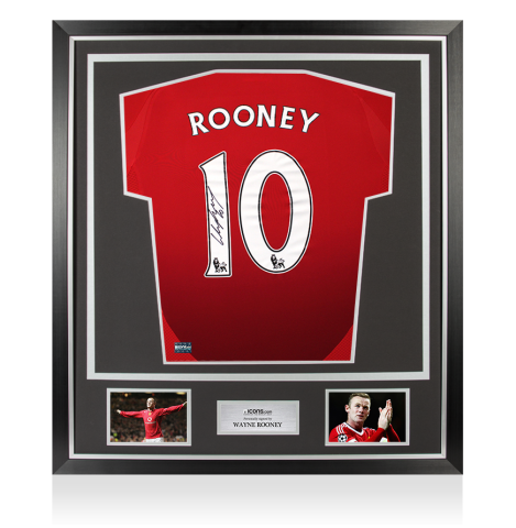 Wayne Rooney Back Signed Manchester United 2024-25 Home Shirt In Classic Frame