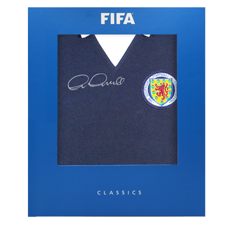Archie Gemmill Official FIFA World Cup™ Front Signed Scotland Home Shirt In Deluxe Packaging