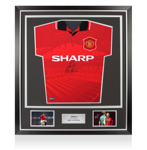 Eric Cantona Front Signed Manchester United 1996 Home Shirt In Classic Frame