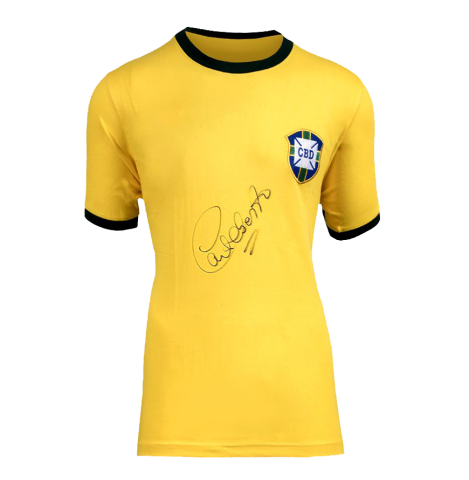 Carlos Alberto Official FIFA World Cup™ Front Autographed Brazil Home Jersey In Deluxe Packaging